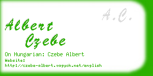 albert czebe business card